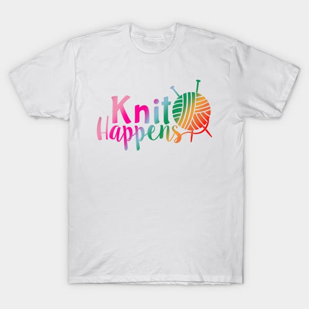 Knit Happens Rainbow T-Shirt by SarahWIllustration